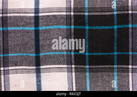 Weiß-Schwarz Textil Textur der karierten Hemd nützlich als Hintergrund Stockfoto