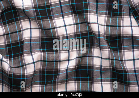 Weiß-Schwarz Textil Textur der karierten Hemd nützlich als Hintergrund Stockfoto