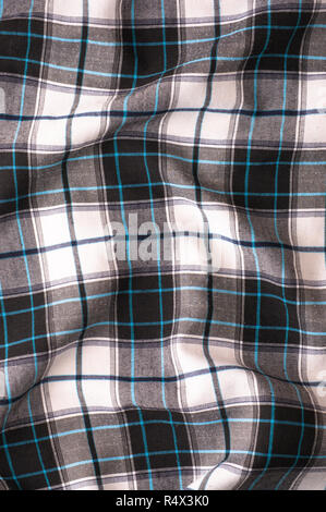 Weiß-Schwarz Textil Textur der karierten Hemd nützlich als Hintergrund Stockfoto
