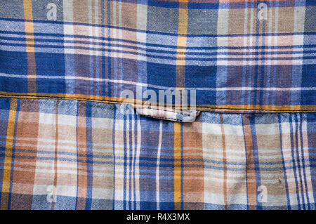Textile Textur der karierten Hemd, Rückseite des Shirt Nützlich als Hintergrund Stockfoto