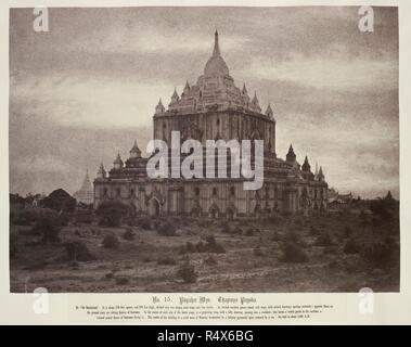 Pugahm Myo [Heidnischen]. Thapinyu Pagode. 1855. Allgemeine Ansicht des Thatbyinyu Pagode. Bild entnommen aus: Blick in Birma während der Mission zu Ava genommen. 1855. Quelle: OIOC Foto61/1 (15). Autor: Carl von Linné Kutteln. Stockfoto