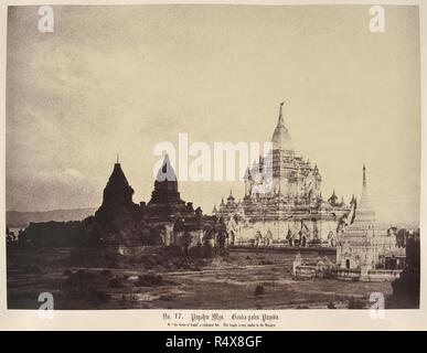 Pugahm Myo [Heidnischen]. Gauda - palen Pagode. 1855. Blick auf den Gawdawpalin Pagoda Tempelanlage. Bild entnommen aus: Blick in Birma während der Mission zu Ava genommen. 1855. Quelle: OIOC Foto 61/I (17). Autor: Carl von Linné Kutteln. Stockfoto
