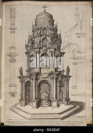 Detail der Grabmal. [Eine Holz-Gravur in Chiaro - scuro, emblematical des Todes. Â € oeJ. F. F. Vorräte. 1588, - € mit einer Sammlung von Stichen von verschiedenen Künstlern, die großherzogliche Denkmäler, Trauerfeiern, etc.]. Quelle: 134. g 9 30. Stockfoto