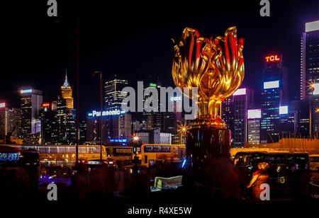 Golden Bauhinia Square, Hong Kong Island Stockfoto