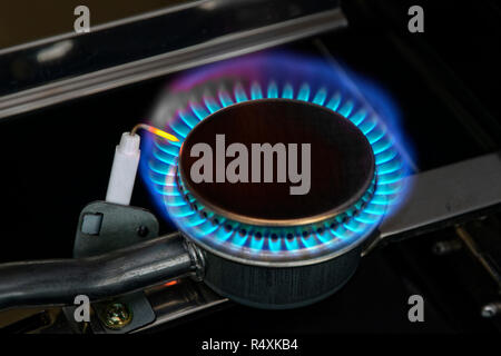 Gas ring Flammen. Stockfoto