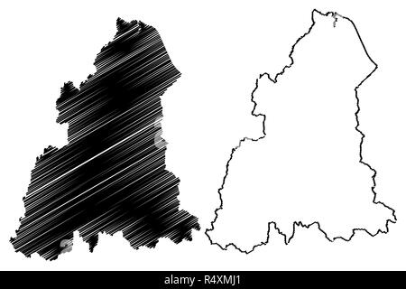 Kelantan (Landkreise, von Malaysia, Föderation Malaysia) Karte Vektor-illustration, kritzeln Skizze Kelantan Darul Naim Karte Stock Vektor