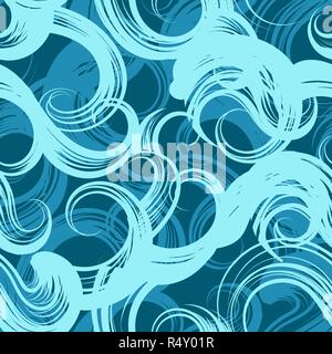 Blauen Wellen nahtlose Muster. Vector Illustration Stock Vektor