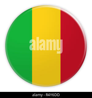 Mali Flagge klicken, Aktuelles Konzept Abzeichen, 3d-Abbildung auf weißem Hintergrund Stockfoto