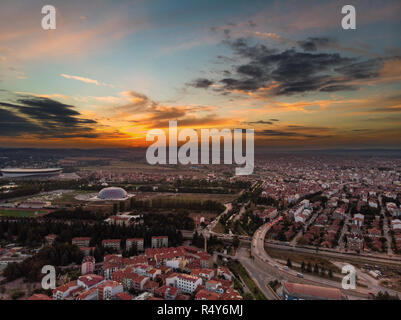 Panoramablick auf die Stadt Eskisehir in der Türkei Stockfoto