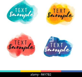 Satz von Hand gemalte Aquarell Banner Stock Vektor