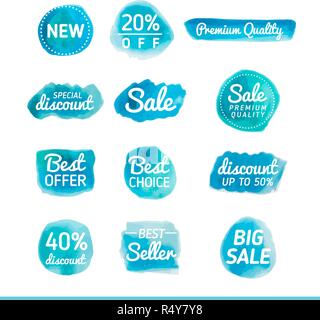 Satz von Aquarell verkauf Banner Stock Vektor