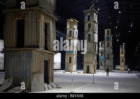 Die sieben himmlische Paläste von Anselm Kiefer an der Art der Exposition bei Pirelli Hangar Bicocca in Mailand, Italien Stockfoto