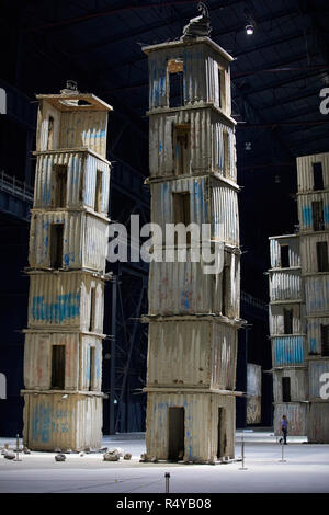 Die sieben himmlische Paläste von Anselm Kiefer an der Art der Exposition bei Pirelli Hangar Bicocca in Mailand, Italien Stockfoto