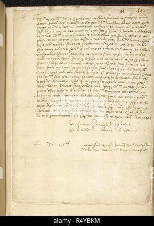 Brief von König Heinrich VII. zum König Ferdinand und Königin Isabella von Spanien. Original Briefe von Perkin Warbeck, Heinrich VII., Pri. England [Canterbury]. [Ganze folio] Brief von Kiing Henry VII. zum König Ferdinand und Königin Isabella von Spanien über die Hochzeit von Prinz Arthur und Katharina von Aragon, und Ihre geplante Reise nach England. Canterbury, 20. Juni 1500. Bild takem vom ursprünglichen Buchstaben von Perkin Warbeck, Heinrich VII., Prinz Arthur, etc. Ursprünglich in England [Canterbury] produziert; 1500. Quelle: Egerton 616, f 14. Sprache: Latein. Stockfoto