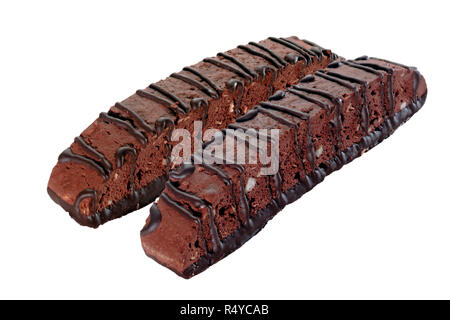 Brownie beträufelt Biscotti Stockfoto