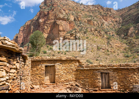 Häuser in einem Dorf in Hawzen woreda Tigray Region Äthiopien Stockfoto