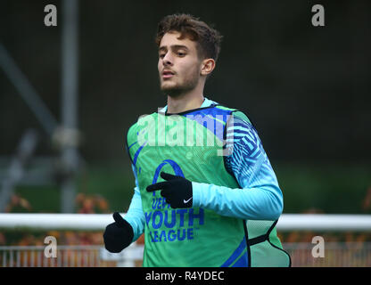 Enfield, UK. 28 Nov, 2018. Mauricio Pochettino während UEFA Youth League Match zwischen den Tottenham Hotspur und Inter Mailand an Hotspur Weg, Enfield. FA Premier League und der Football League Bilder unterliegen dem DataCo Lizenz EDITORIAL NUR VERWENDEN Keine Verwendung mit nicht autorisierten Audio-, Video-, Daten-, Spielpläne (außerhalb der EU), Verein/liga Logos oder "live" Dienstleistungen. On-line-in-Verwendung beschränkt auf 45 Bildern (+15 in zusätzliche Zeit). Kein Einsatz zu emulieren, bewegte Bilder. Keine Verwendung in Wetten, Spiele oder einzelne Verein/Liga/player Publikationen Quelle: Aktion Foto Sport/Alamy leben Nachrichten Stockfoto