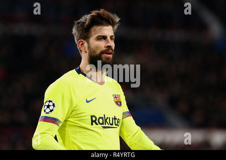 Eindhoven, Niederlande. 28. November 2018. Champions League 2018-2019 PSV v Barcelona Gerard Pique FC Barcelona Quelle: Orange Bilder vof/Alamy leben Nachrichten Stockfoto