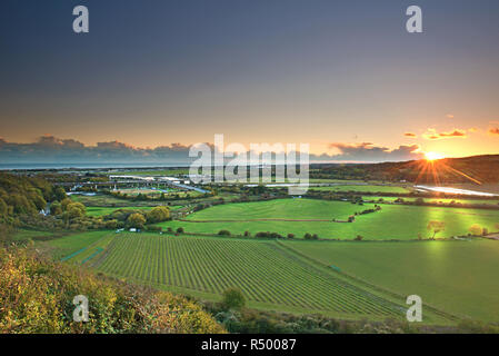 Shoreham Überführung bei Sonnenuntergang, West Sussex, UK, GB Stockfoto