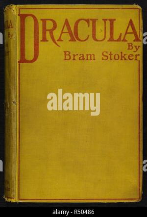 Vordere Abdeckung der Roman 'Dracula-" von Bram Stoker. Dracula. [Eine Geschichte.]. A. Constable & Co.: Westminster, 1897. Erste Ausgabe. Gelber Deckel/verbindlich. Quelle: Cup. 410. 718. Sprache: Englisch. Stockfoto