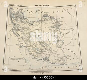 Eine Karte von Persien. Karte von Persien. [Scale, 1 Zoll = 80 Meilen.] von der Karte von Persien zusammengestellt, in 6 Blättern, die von der Intelligenz Zweig, Krieg Büro. [Begleitenden Aitchison's 'Verträge usw. im Zusammenhang mit Indien." Dritte Ausgabe]. Kalkutta, 1893. Quelle: Karten 6. e., 14., 18. Sprache: Englisch. Stockfoto