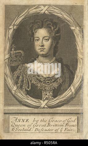 Anne. [AngliÃ ¦ Notitia] [BritanniÃ MagnÃ ¦ ¦ Notitia, oder die. London, 1669-1755. Anne (1665-1714), Königin von Großbritannien und Irland von 1702. Porträt. Bild von [AngliÃ ¦ Notitia] [BritanniÃ MagnÃ ¦ ¦ Notitia, oder den derzeitigen Zustand von Großbritannien, mit mancherlei Erläuterungen auf die antient Staat]. Ursprünglich veröffentlicht in London, 1669-1755 produziert. . Quelle: S. S. 3360, frontispiz. Stockfoto