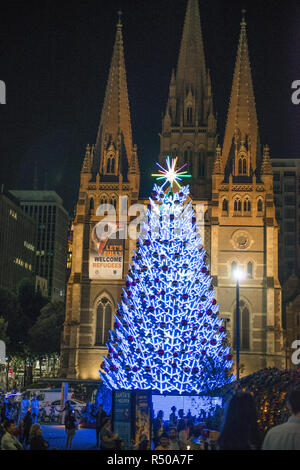 Stadt Melbourne Weihnachten feiern. Stockfoto