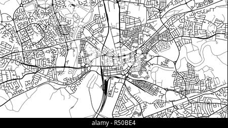 Urban vektor Stadtplan von Warrington, England Stock Vektor