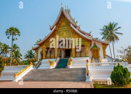 HAW Pha Bang oder Wat Ho Pha Bang Buddhist Temple, Royal Palace Museum Grounds, Sisavangvong Road, Luang Prabang, Laos Stockfoto