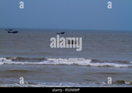 Cox Bazar Meeresstrand. Es ist der längste ununterbrochene Meeresstrand der Welt. Cox Bazar, Bangladesch. Stockfoto