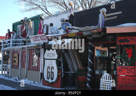 The Rusty Bolt, malerischer Straßenladen an der Route 66 in Seligman, Arizona, USA Stockfoto