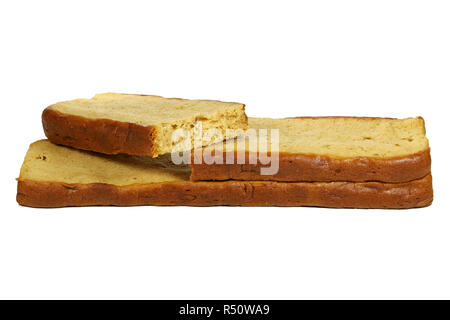 Friesische Reepkoek (bar Kuchen) auf weißem Hintergrund Stockfoto