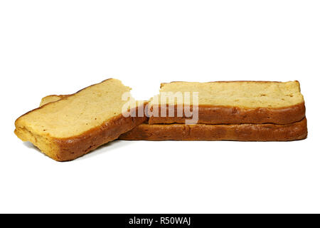 Friesische Reepkoek (bar Kuchen) auf weißem Hintergrund Stockfoto