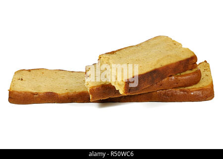 Friesische Reepkoek (bar Kuchen) auf weißem Hintergrund Stockfoto