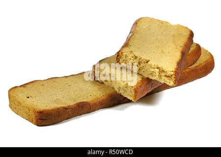 Friesische Reepkoek (bar Kuchen) auf weißem Hintergrund Stockfoto