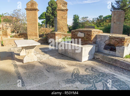 Ostia Antica in Rom, Italien. Fischhändler shop Stockfoto