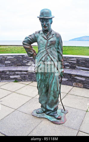 Bronzestatue von Charlie Chaplin bei Waterville County Kerry Irland Stockfoto