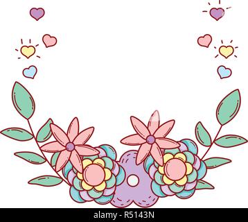 Süße Blüten mit treibt Krone Stock Vektor