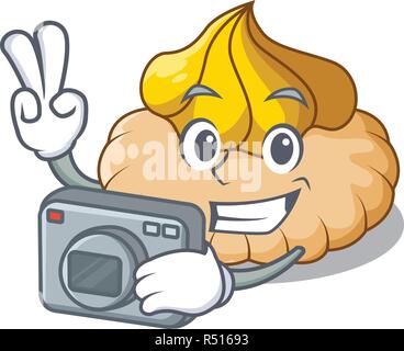 Fotograf Schokolade Keks mit Maskottchen Eis Stock Vektor