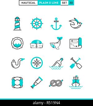 Wassersport, Segeln, Meer, Tiere, marine und vieles mehr. Stock Vektor