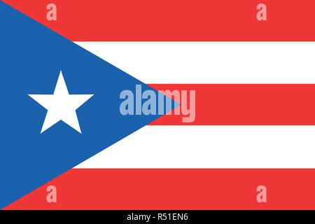 Flagge von Puerto Rico. Puerto Rico Vereinigte Staaten von Amerika Stock Vektor