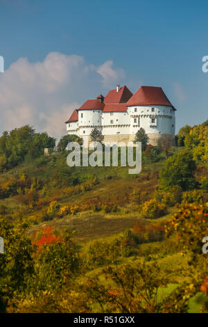 Ein Blick auf die Veliki Tabor Festung in Zagorje, Kroatien. Stockfoto