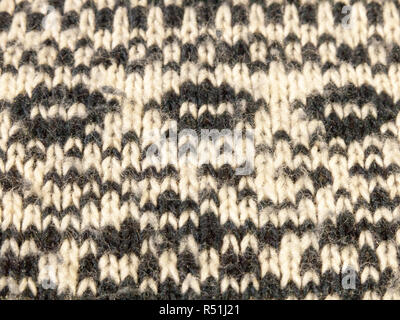 Weiße und schwarze Textur aus der Nähe Watte gemusterten Stockfoto