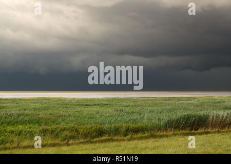 Gewitter über der Nordsee Stockfoto