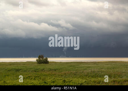 Gewitter über der Nordsee Stockfoto