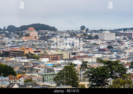 Luftaufnahme von einem Wohngebiet in San Francisco, Kalifornien Stockfoto