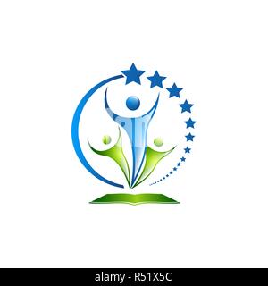 Vector3d Männer, Menschen, Leute Logo von drei. Sitzung, Familie, alle zusammen Union Konzept Stock Vektor