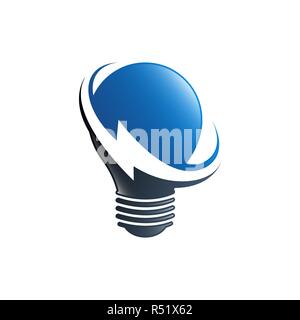 Lampe Lampe elektrische Logo. innovation Idee strom Symbol Stock Vektor