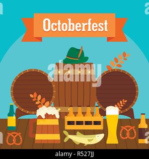 Oktoberfest Bier party Deutsche banner Konzept. Flache Abbildung: Oktoberfest Bier party deutsche Vektor Banner für Web Stock Vektor