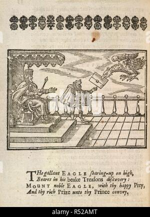 Die tapferen Adler. [Mischeefes mysterie... London 1617.]. G. M. für R. Harford: London, 1641. Eine symbolische Adler bringt Sie eine Notiz an einen Prinzen, über Verrat. Möglicherweise bezieht sich auf das Schießpulver Grundstück von 1605. Bild von [Mischeefes mysterie London 1617.]. Ursprünglich veröffentlichte/in G. M. für R. Harford: London, 1641 produziert. . Quelle: G. 11429, 36. Sprache: Englisch. Stockfoto